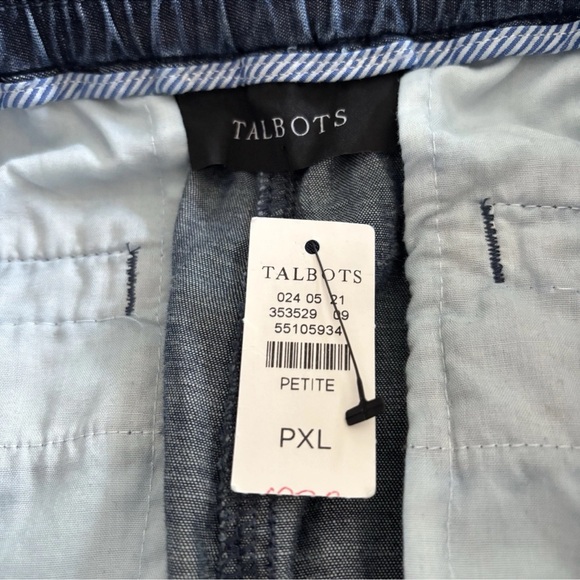 Talbots Joggers Lyocell Linen Chambray Pants XL Petite - Picture 3 of 15